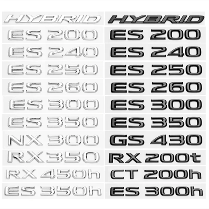 FOR Lexus ES200 ES260 IS250 GS300 GX400 NX300 RX350 RX450h LX570 LM350 LS600h Rear Trunk logo ABS modified upgraded letter logo