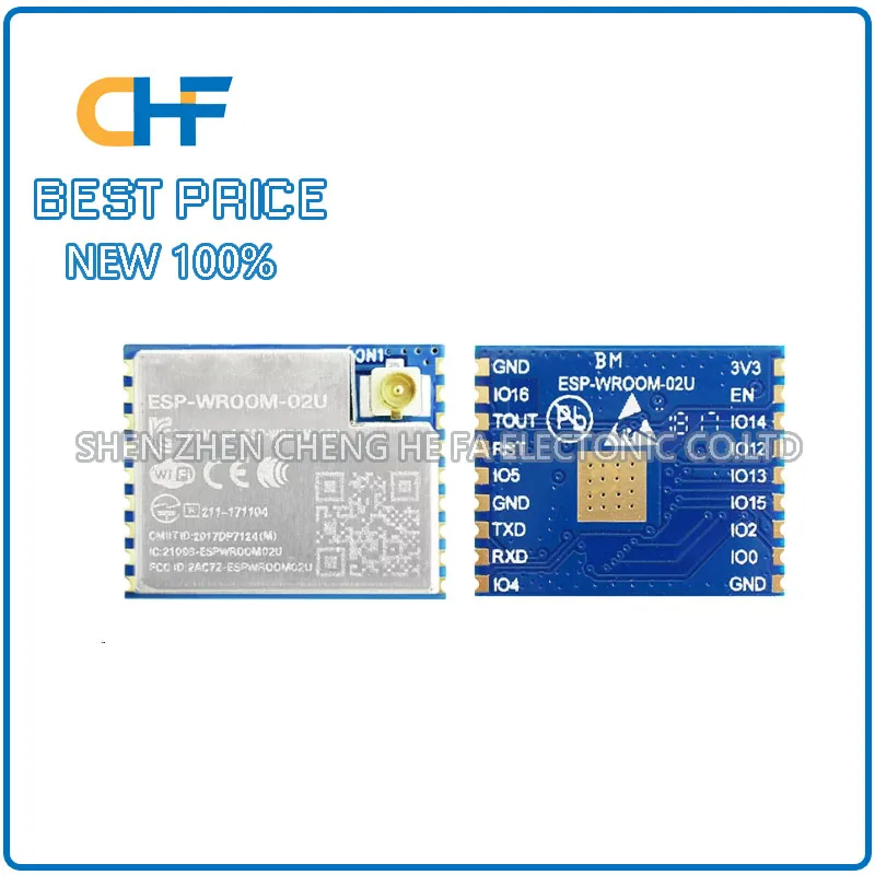 1pcs/5pcs ESP-WROOM-02U-N2 SMD Dual Core WiFi Bluetooth Module Wireless Module New Original Stock