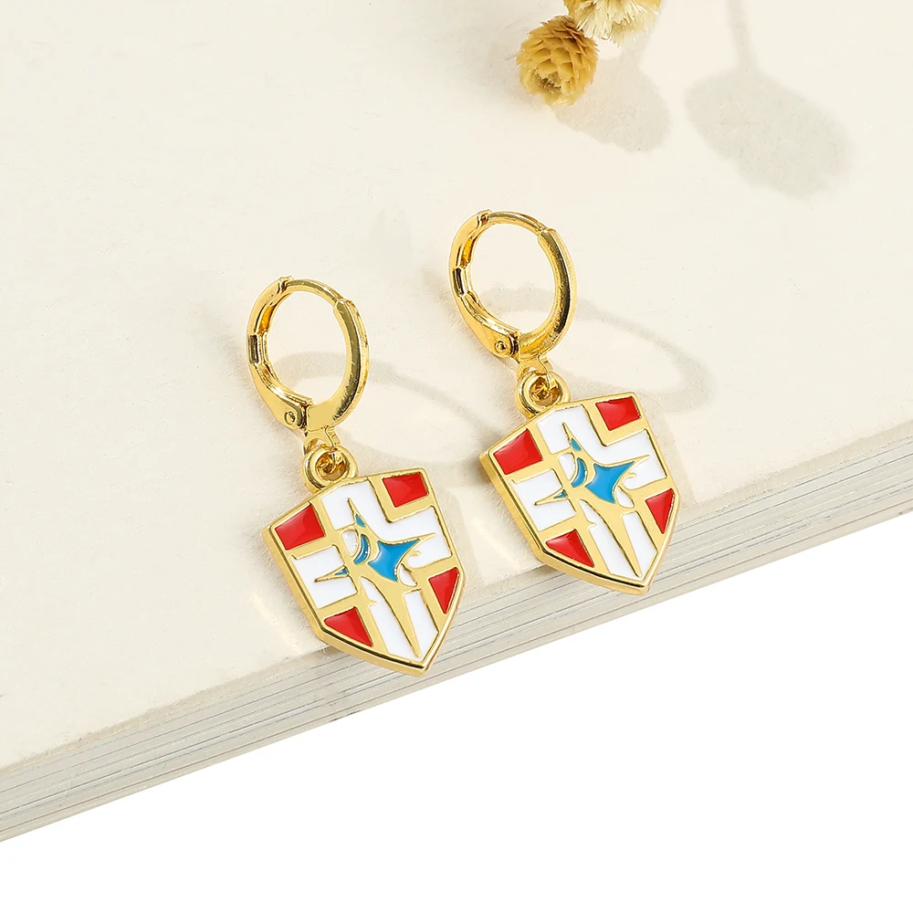 Movie Periphery Federal Logo Star Shield Earrings Fashion Cool Style Cosplay Jewelry Accessory for Fans Collection Gift