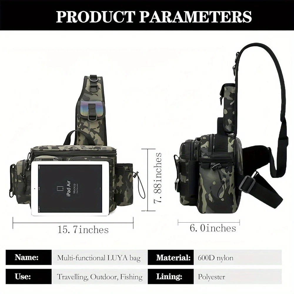 Fishing Tackle Backpack Fishing Waist Bag Fishing Tackle Shoulder Bag, Ideal for Fishing, Camping, Hiking and More 4