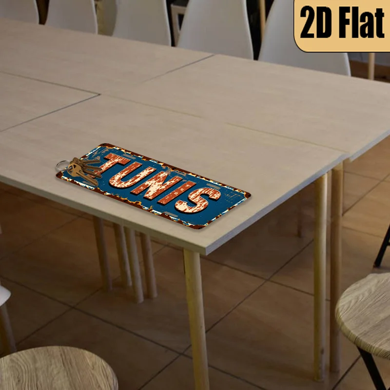 1pc, 2D Flat, Vintage Style Aluminum License Plate