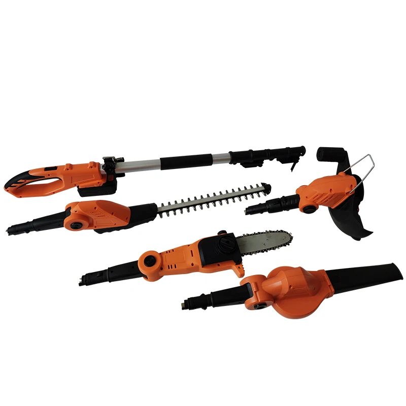 Lithium Battery 4 In1 Multifunction Garden Tools Kit 18V Cordless Telescopic Handle Chain Saw Blower Grass Trimmer