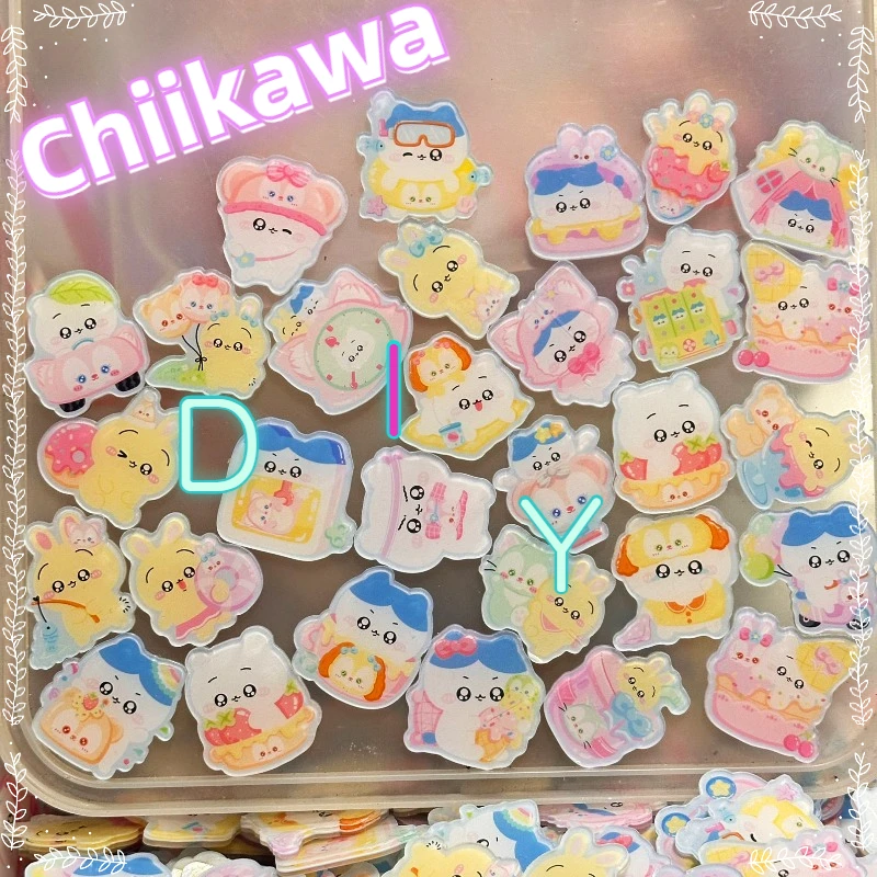 

Hot anime cartoon cute Chiikawa acrylic patch upgrade handmade DIY Refrigerator sticker hair clip keychain accessory materials