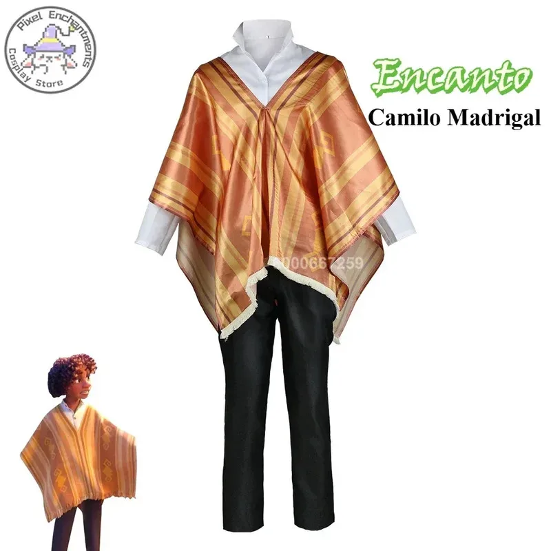 

Encanto Anime Camilo Madrigal Cosplay Costume Cloak Shirt Pants Suit for Men Suit Adults Kids Fancy Halloween Carnival Outfit