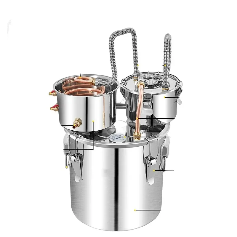 

Small household wine steamer brewing equipment, barrel Baijiu fruit wine hydrosol machine, fermentation wine all-in-one machine