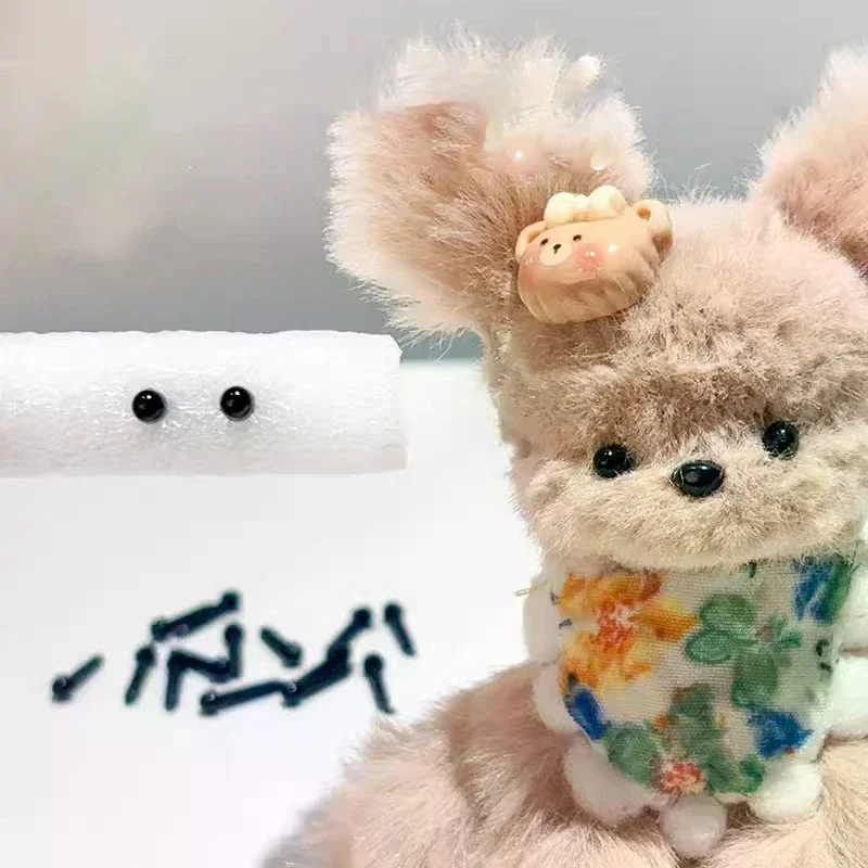 100 ชิ้น ตาและจมูกพลาสติกสีดำขนาดเล็ก สำหรับตุ๊กตาสัตว์ ของเล่น DIY ตุ๊กตาหมี ตุ๊กตาสุนัข อะไหล่ตกแต่ง