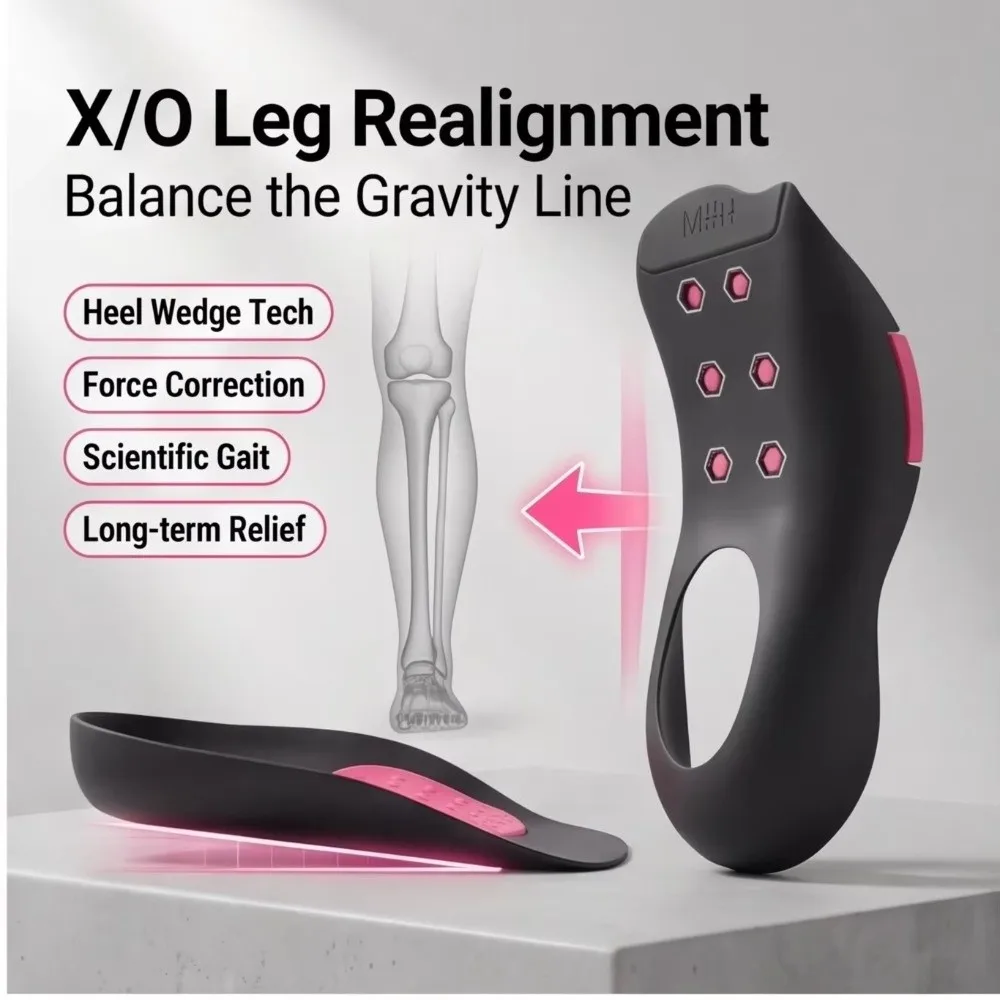Arch Support Orthopedic Insole X/O Type Leg Half Pad Adjustable Height Insole Leg Wearable 1.5-2cm Height Arch Support Pad
