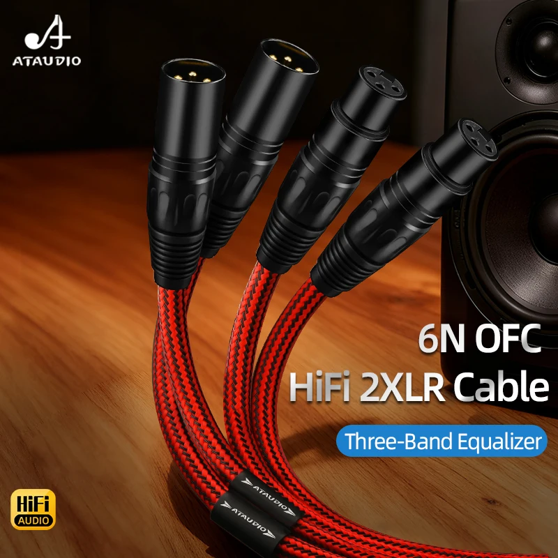 One Pair High Quality HiFi XLR Cable 6N OFC Balanced Male to Female Audio Cable for Microphone And Amplifier