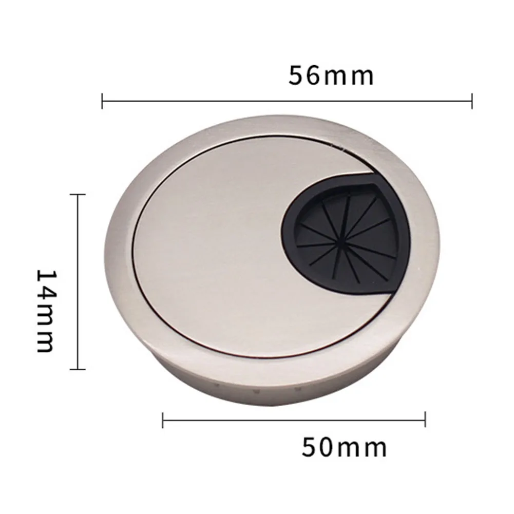 50mm 53mm 60mm Desk Metal Grommet Table Cable Hole Cover PC Computer Desk Round Wire Tidy Grommet Cable Organizer