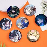 Popular Game Genshin Impact Song Of The Welkin Moon Cartoon Brooches Anime Badge Round Handmade Brooch Lapel Pins Jewelry