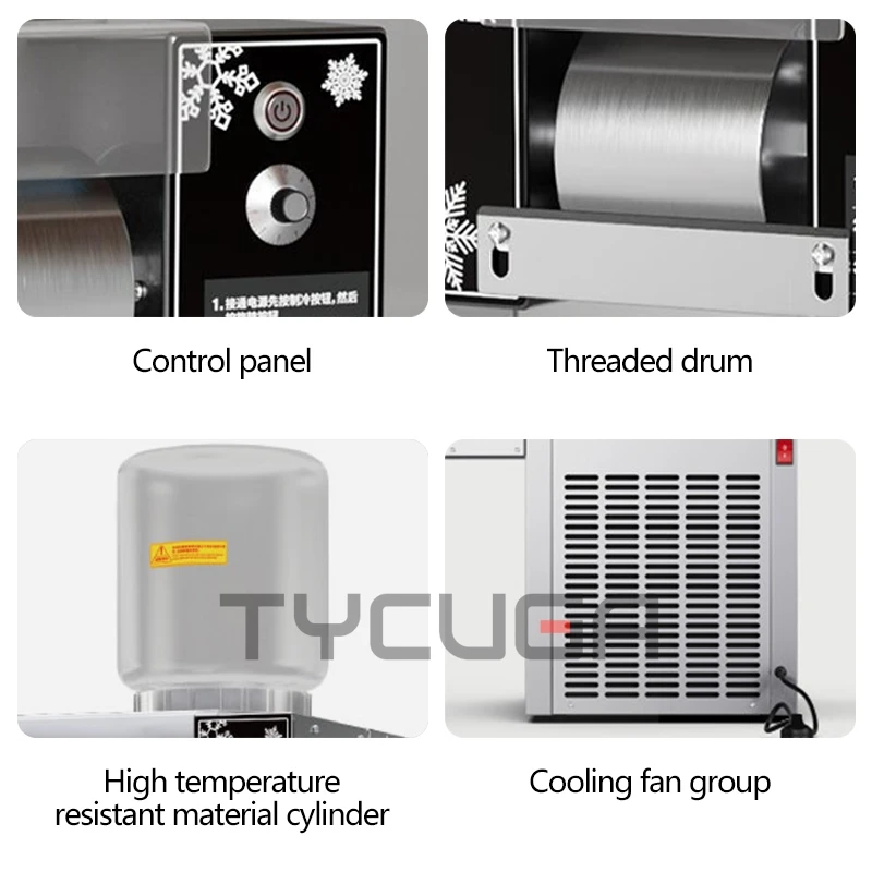 200KG/24H Ice Maker Snow Shaver Machine 1200W Snowflake Ice Shaving Commercial Device Korea Bingsu Snowflake Machine Air Cooling