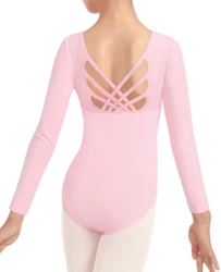 Girls’ Ballet Dance Leotard Butterfly Crisscross Straps Sleeveless Tank Leotards