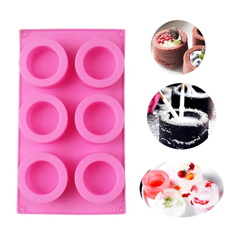 

6 Holes Round Concrete Silicone Molds DIY Flower Pot Cement Mold Planter Succulent Plant Gypsum Clay Flowerpot Holder Home Decor