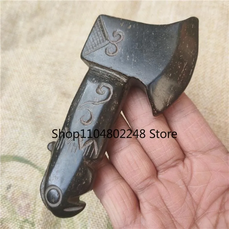 Natural Meteorite Axe Bird Tibet Hongshan Culture Head Statue Decoration Gift
