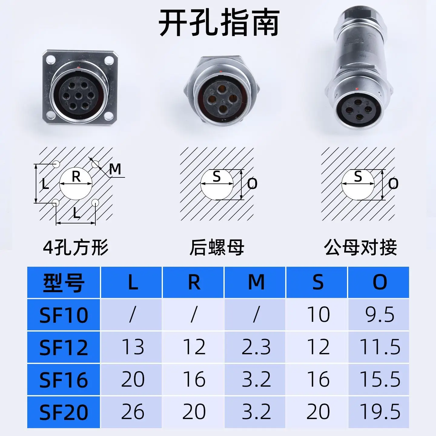 IP67 Waterproof Aviation Plug SF10 SF12 SF16 SF20 Butt Joint Male Female Socket Fixed Signal Wire Connector