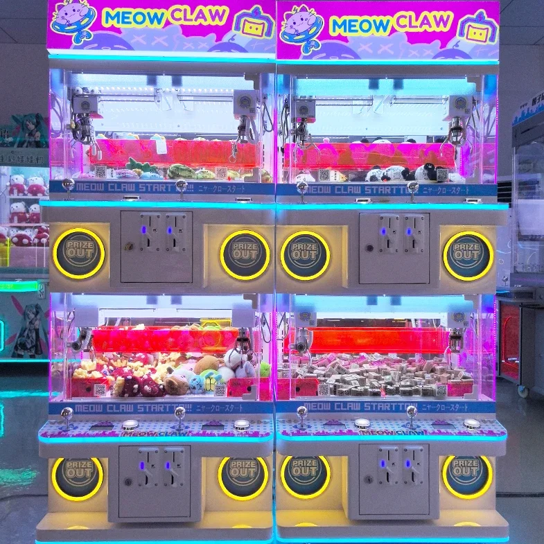 Factory Wholesale Mini 4-Player Claw Machine Coin-Operated Candy Vending & Bill Acceptor Sale Claw Game Machine Gift for Kids