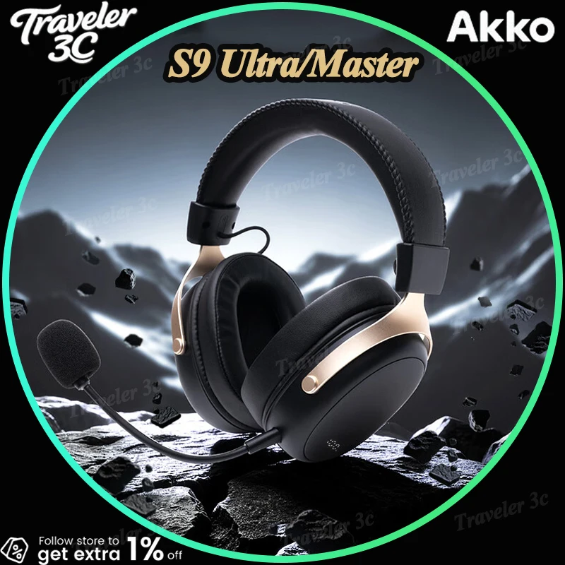 Akko S9 Ultra/Master Wireless Gaming Headset 2 4G Bluetooth Wired Headphone With Microphone For Computer E-Sports Use 2000mah