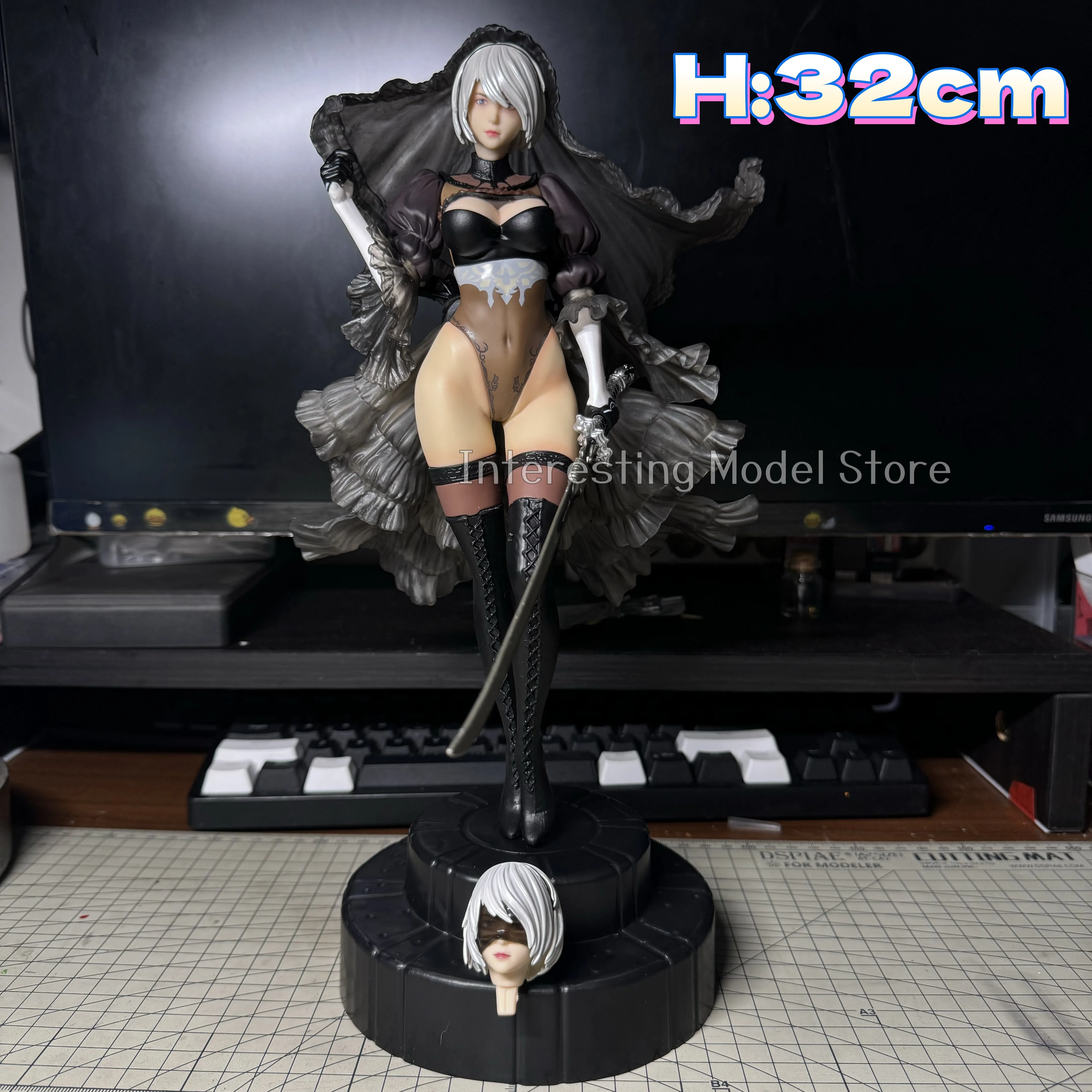

NieR: Automata YoRHa Type 2B 32cm PVC Statue Figure - Anime Collectible Model, Adult Gift & Desk Decoration