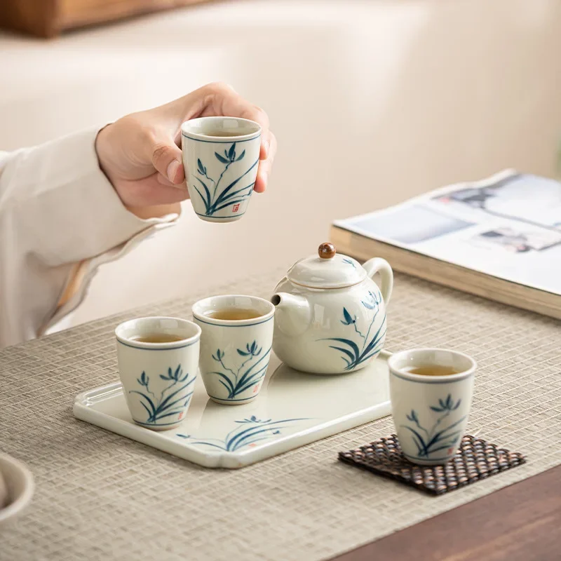 Tea Ceremony Set Luxury Chinese Porcelain Gongfu Tea Tools Set Sets Full Set Kung Fu Beautiful  Cups Unique Tool Gift