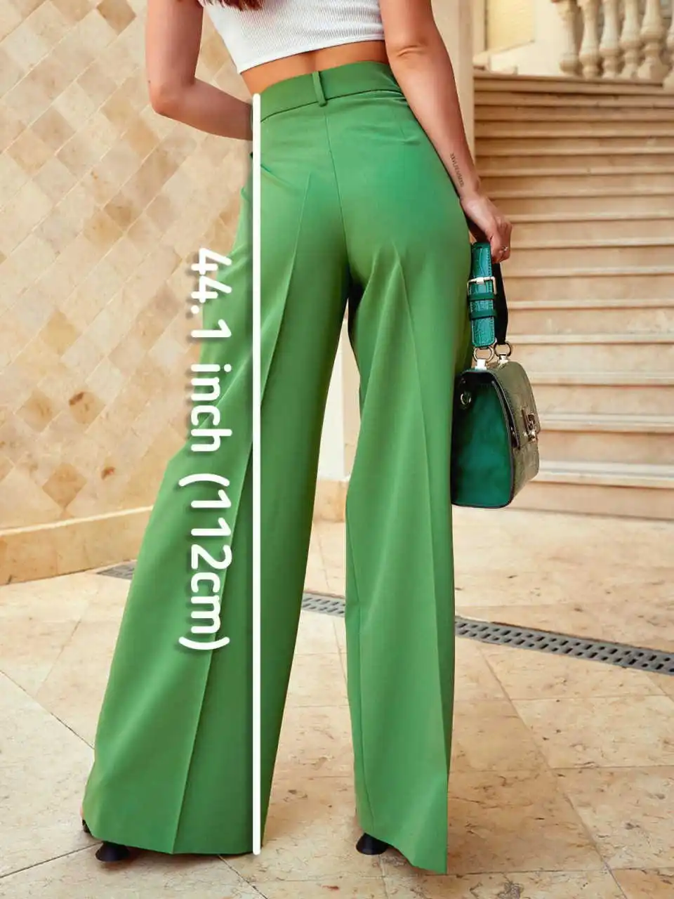 Women High Waist Pants Straight Leg Flare Trousers Graduation Ceremony Attire Birthday Party Wear One Piece Customized
