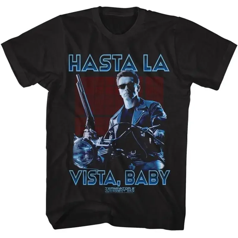 The Terminator Movie Mens T Shirt Hasta La Vista Baby Schwarzenegger Black