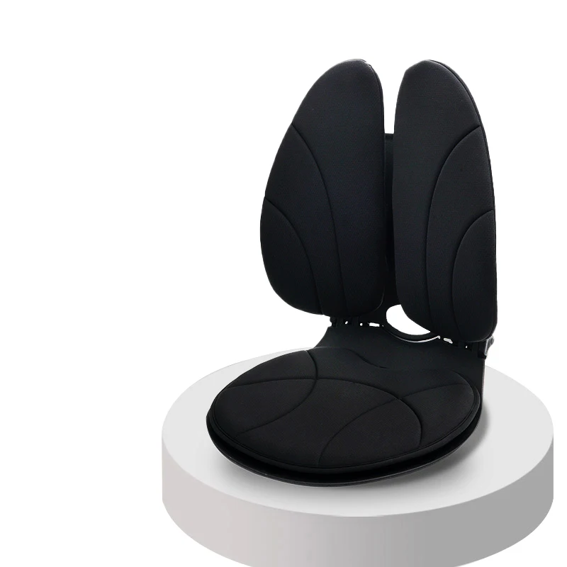 Ergonomic Quilted Memory Foam Back Support Cushion Comfortable Black 3D Lumbar Spine Shoulder Care for Bed Rest Reading Pillows