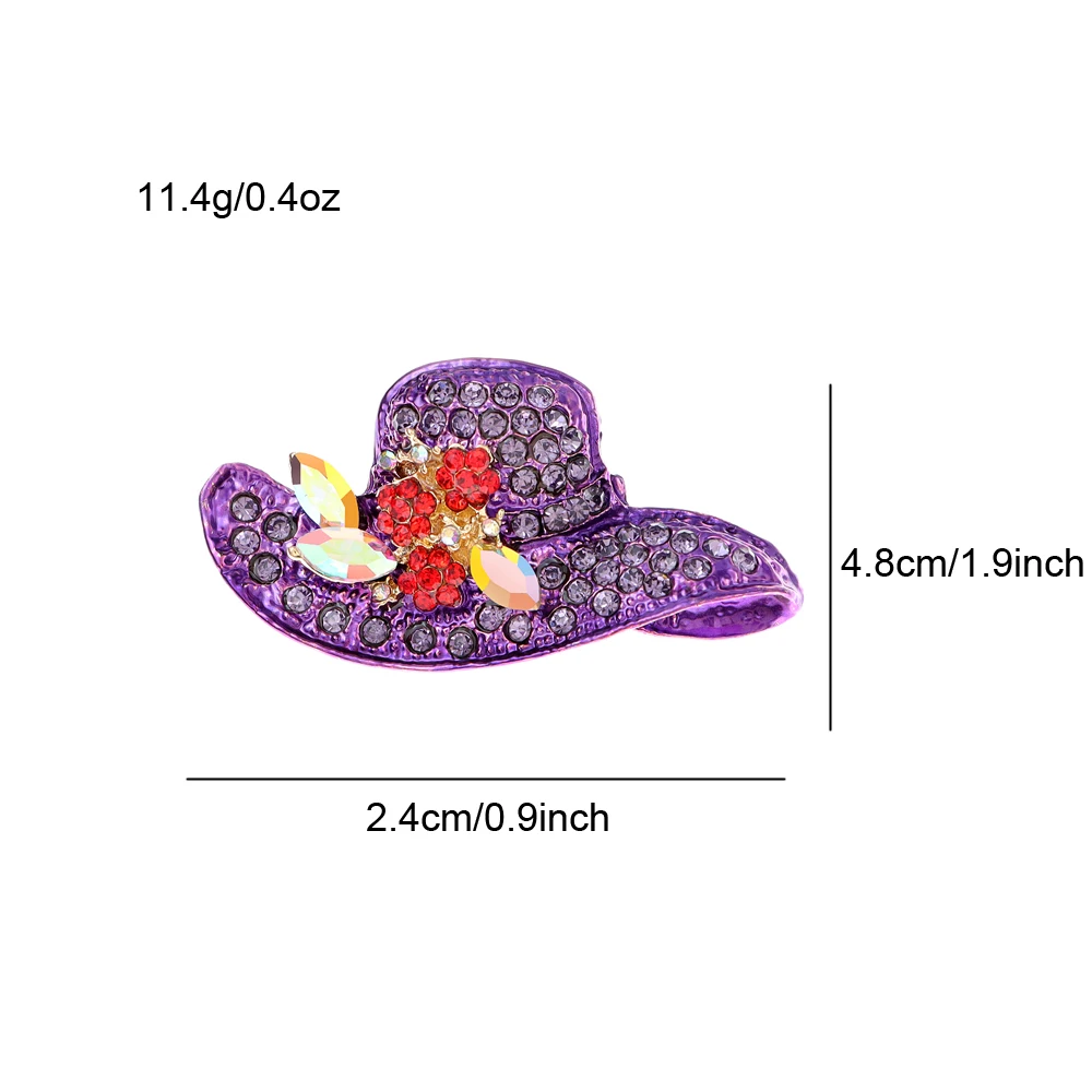 CINDY XIANG Purple Color Rhinestone Hat Brooches For Women Fashion Winter Coat Pin Wedding Accessories High Quality New