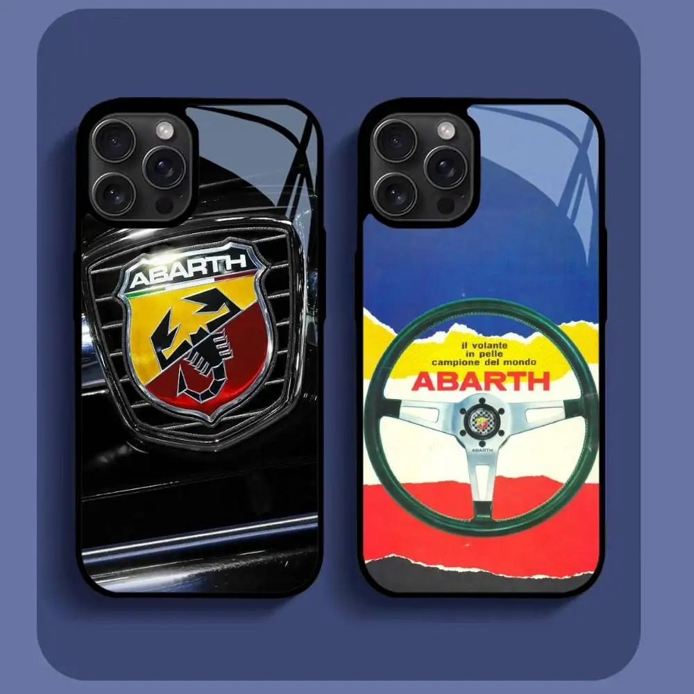 

A-Abarth Phone Case For IPhone16 15 14 13 12 11 Pro Xs Max Mini XR X 7 8 Plus Luxury Mirror Hard Funda