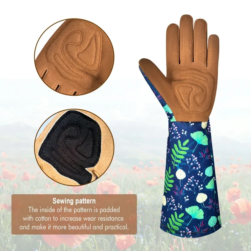 Garden Gloves Ladies Garden Care Gloves Durable Cut and Pierce Resistant Long Arm Guards