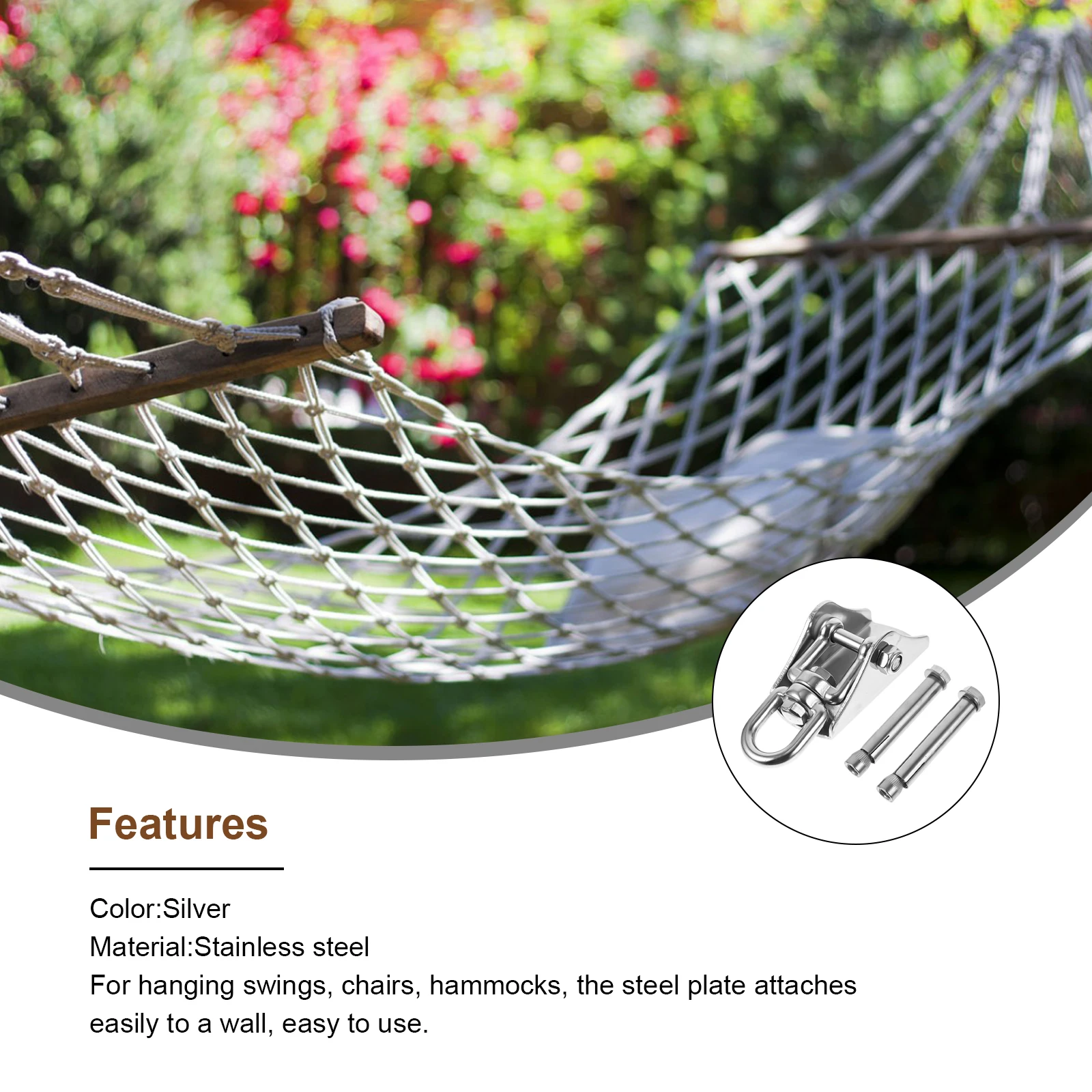 

Stainless Steel Heavy Duty Swing Hanger Hooks for Hammocks Chairs Yoga Ceiling Hanging Outdoor Furniture Ceiling Hooks