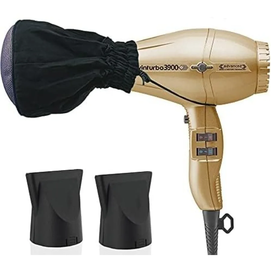 

Turbo Power Twin Turbo 3900 Advanced Ionic Ceramic Eco Friendly Gold Hair Dryer with Metal Mesh Diffuser Bundle 2 Items