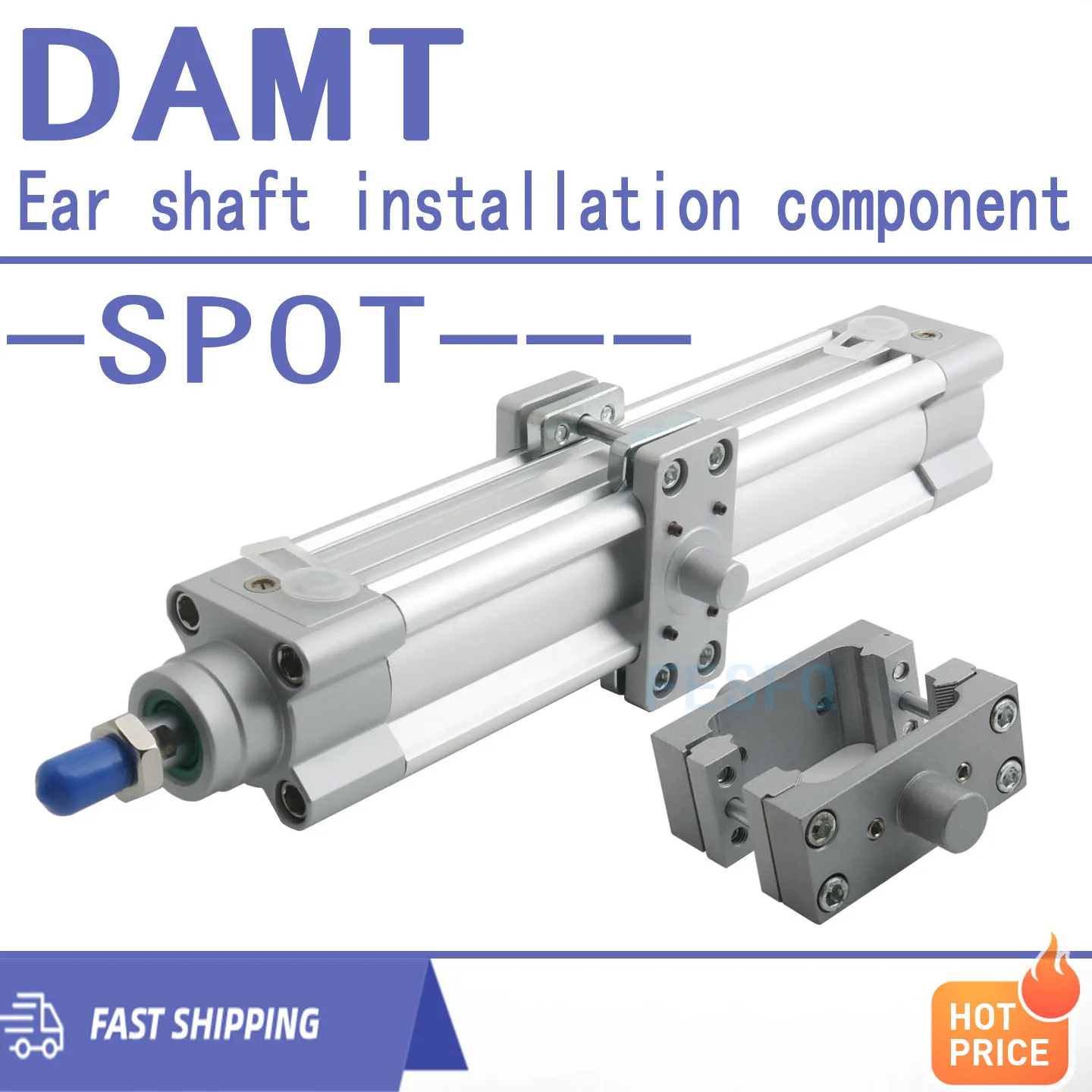 Aksesori instalasi silinder DAMT-V8-125-A Poros telinga tengah DAMT-V1-32-40-50-63-80-100-A ZNCM-32 ZNCM-40-50-60-80-100-125
