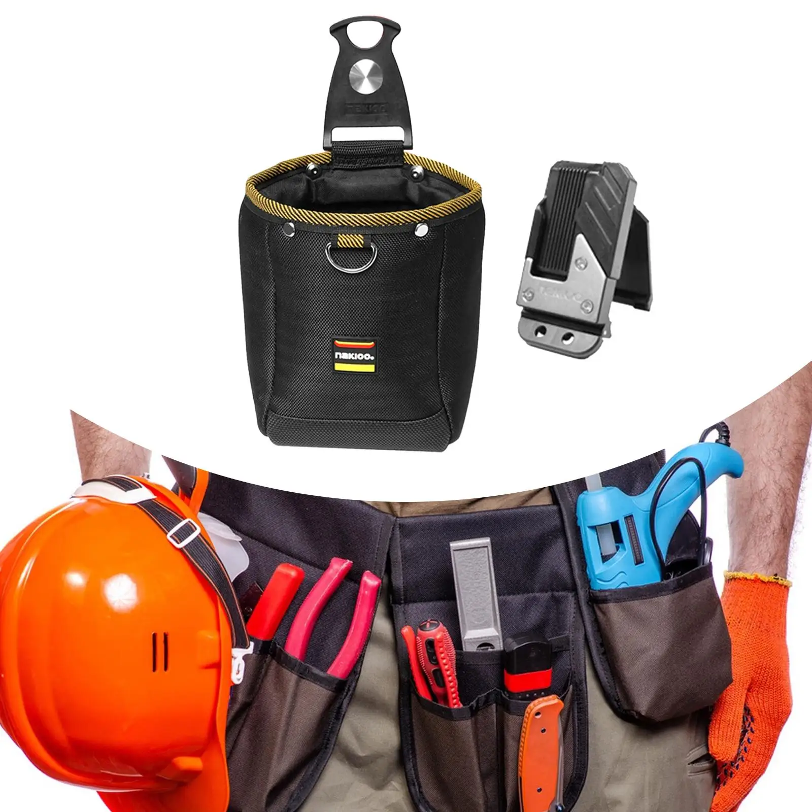 

Electrician Pouch Portable Anti Scratch Oxford Cloth Small Water Resistant Waist Tool Bag Toolbag Quick Release Buckle Men Gift