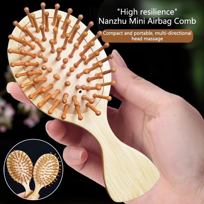 

1PCS Wood Comb Professional Healthy Paddle Cushion Hair Loss Massage Brush Hairbrush Comb Scalp Hair Care Healthy Bamboo Comb