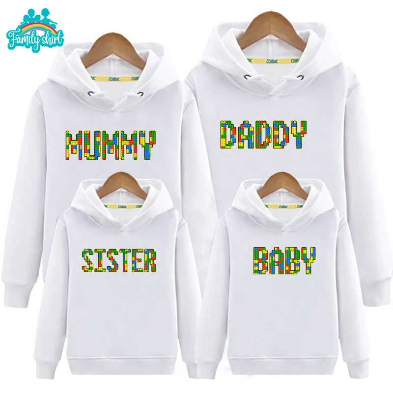 Family Matching Set Sweatshirt Hoodies Family Top Brother Sister Birthday Party Custom Name Clothing Grandma Grandpa Mommy Daddy