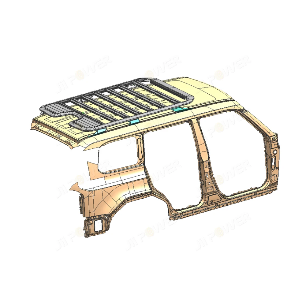 

JP16 ODM Car Roof Luggage Racks 4x4 Hiace with Ladder for Land Cruiser 2024 Lc250 Accessories Prado Cargo Cover Parts Body Kit