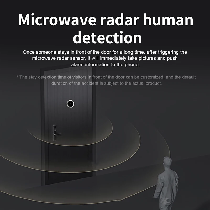 Tuya Wireless Radar Doorbell WiFi Door Peepholes 1080P Camera PIR Motion Detection Night Vision 4.3Inch Video Door Bell For Home