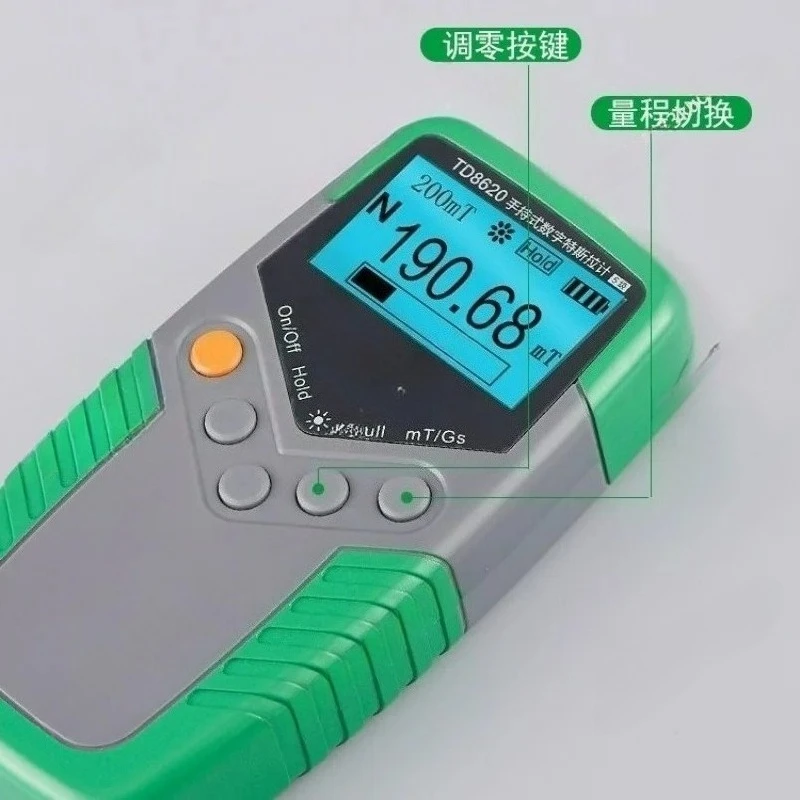 

TD8620 Цифровой измеритель Гауса, тестер поверхностного магнитного поля с постоянным магнитом