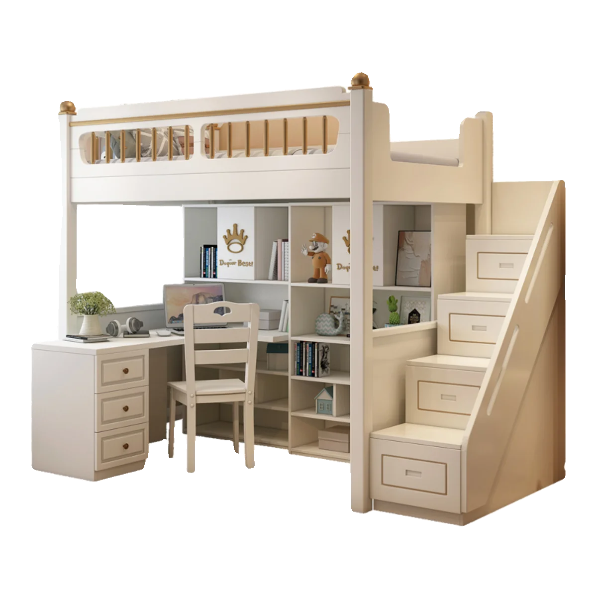 Go to and lower table combination bed High and low  Bunk Two-layer elevated Children's