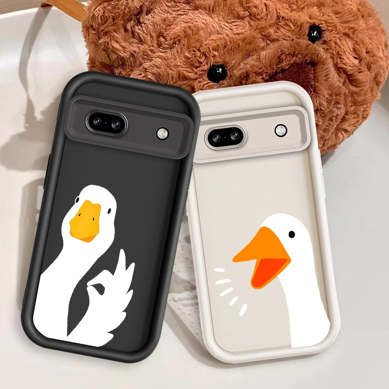 Duck Cute Anime For Google Pixel 9 8A 8 7 7A Pro XL 5G Eye Ladder Phone Case Soft TPU Shockproof Cover Cover Phone Case