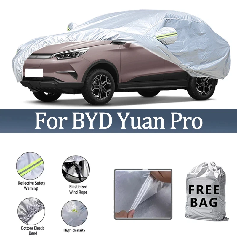 

Для BYD Yuan Pro автомобильный чехол уличные защитные чехлы снежный солнцезащитный козырек водостойкий пылезащитный внешний УФ автомобильные аксессуары