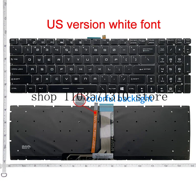 New English Crystal RGB backlit colorful Keyboard for MSI GT62 GT72 GE62 GE72 GS60 GS70 GL62 GL72 GP62 GT72S GP72 GL63 GL73 US