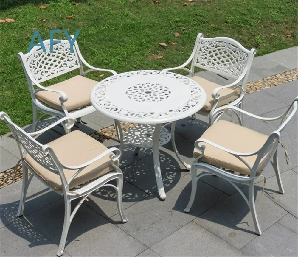 Cast Aluminum Vintage Outdoor Garden Table for Patio Balcony Yard for Aluminum Furniture for Modern Rustic Decor