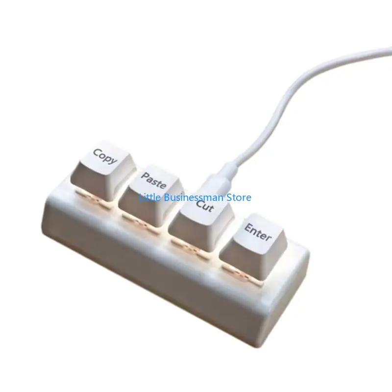 Fast Response 4 USB Corded Programmable Keyboard for Quick Input in Urgent Tasks and Competitive Gaming M76A