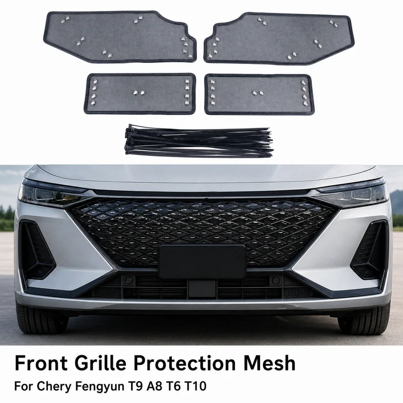 For Chery Fengyun T9 A8 T6 T10 Car Insect Mesh Dustproof Cotton Filter Net Front Grille Protection Automotive Parts