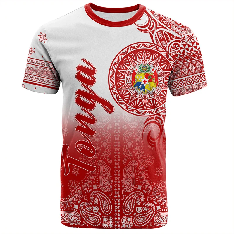 Harajuku Summer 3D Printing The Kingdom Of Tonga T Shirt Oceania Tonga National Day Graphic T-shirts Fashion Mens Clothing Tees