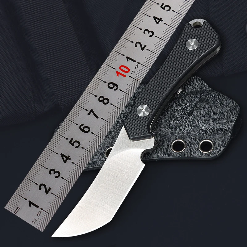 Fixed Blade Knife low price Outdoor camping small straight knife With K-sheath And umbrella rope multifunctional EDC tool