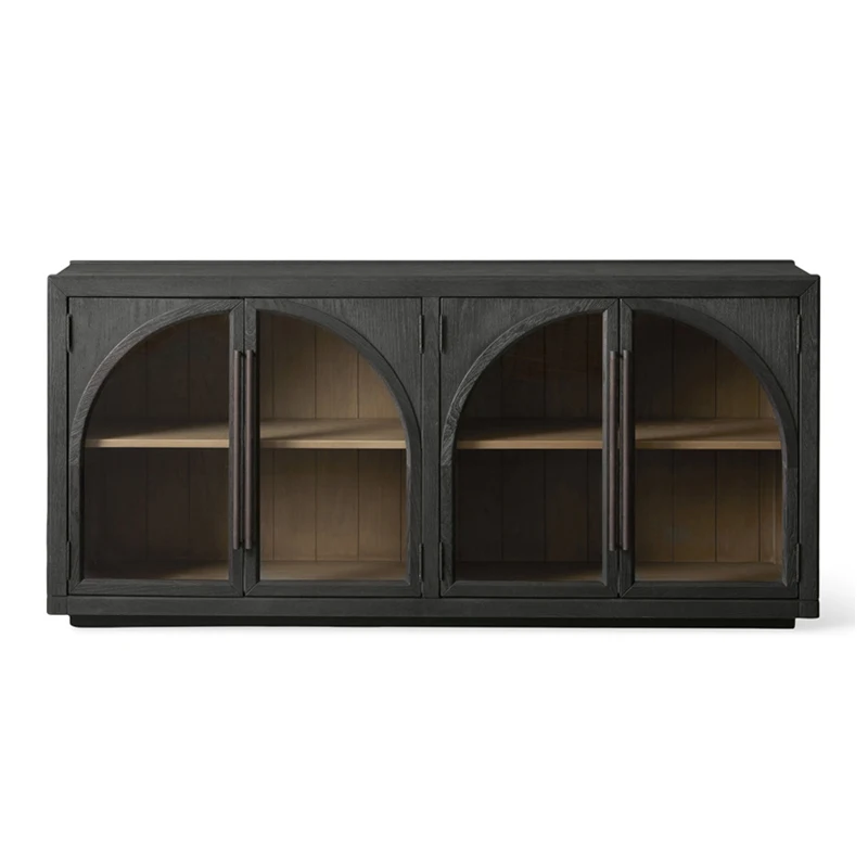 

American Retro Traditional Solid Wood TV Cabinet Living Room Bedroom Storage Customized Four-door