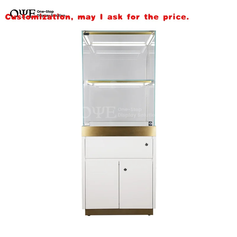 

custom.Custom Necklace Stand Fine Jewelry Store Display Furniture Lockable Jewelry Glass Showcase Kiosks Mall