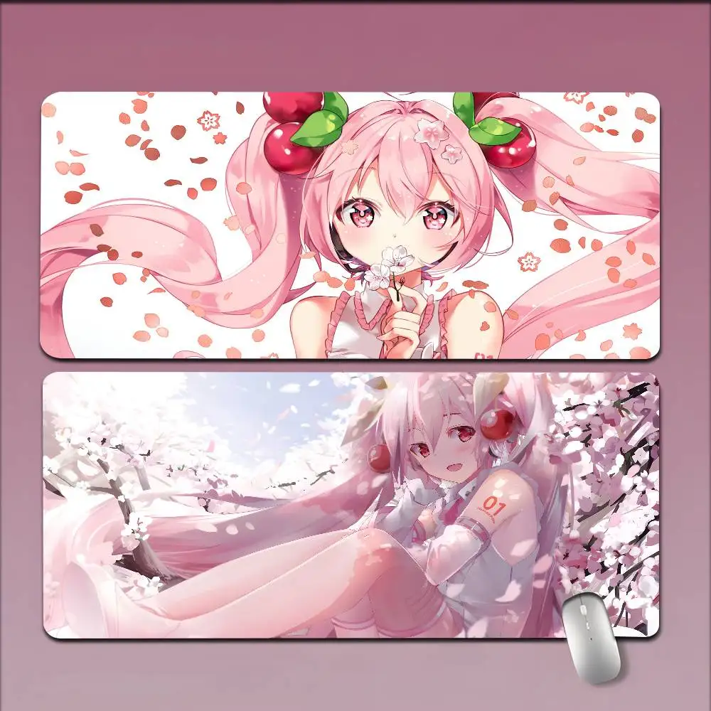 1pc CUTE Cartoon Sakura Miku Kawaii Mousepad Non-slip Suitable For Office Computers Laptops E-sports Game Desk Mats XXL Keyboard